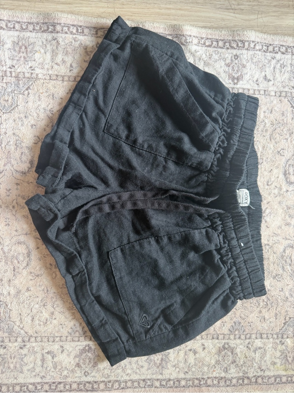 Roxy Women's Linen Black Casual Shorts